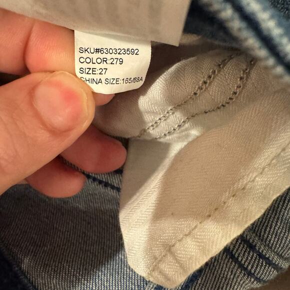 Abercrombie & Fitch Harper Low Rise Ankle Distressed Jeans Frayed Hem Size 27 - Picture 10 of 14